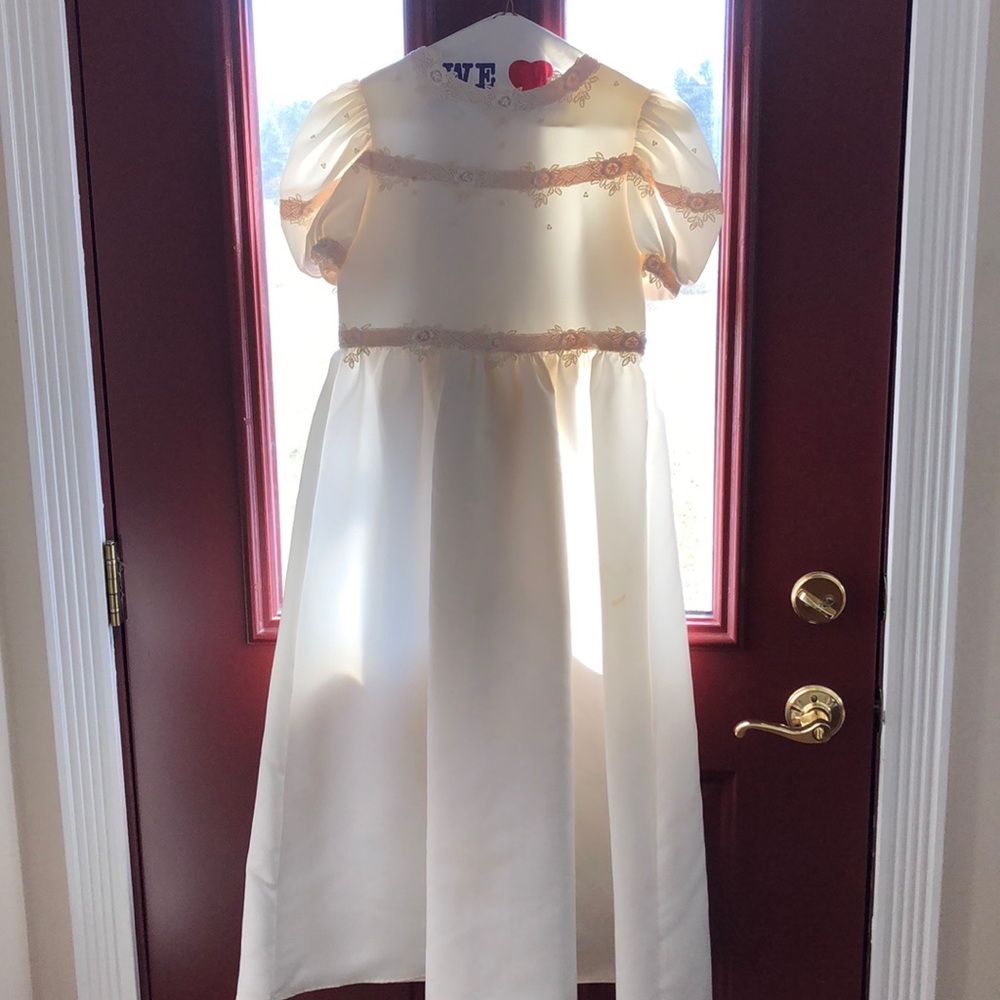 Vintage flower girl dress in ivory